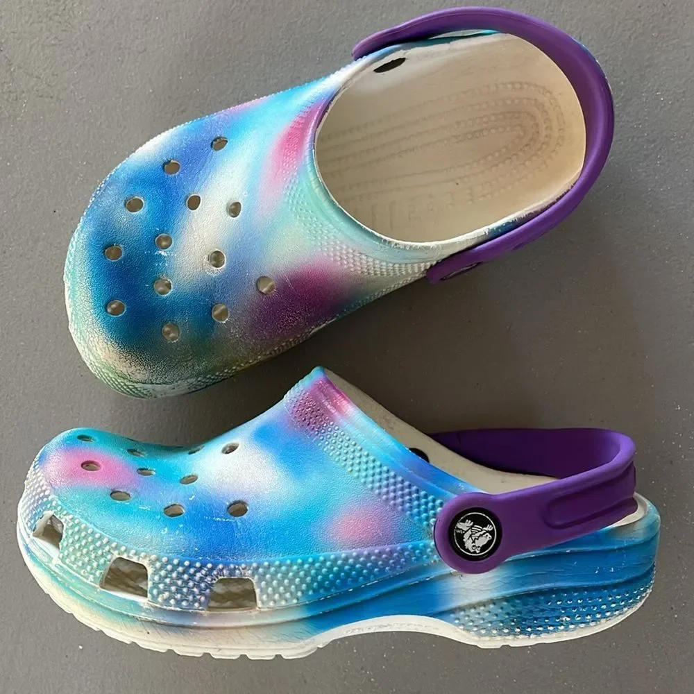 Crocs Classic Clog Solarized Tie Dye Kids Junior Size 2